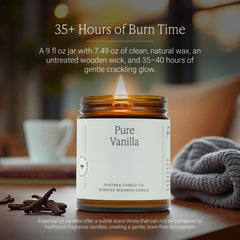Fontana Candle Co wood wick crackle for cozy ambiance and serene evenings.