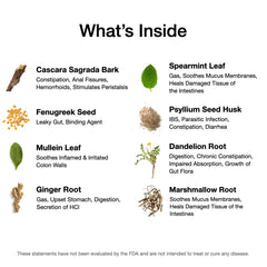 Food Over Drugs Colon Formula ground herbs close-up revealing full potency.