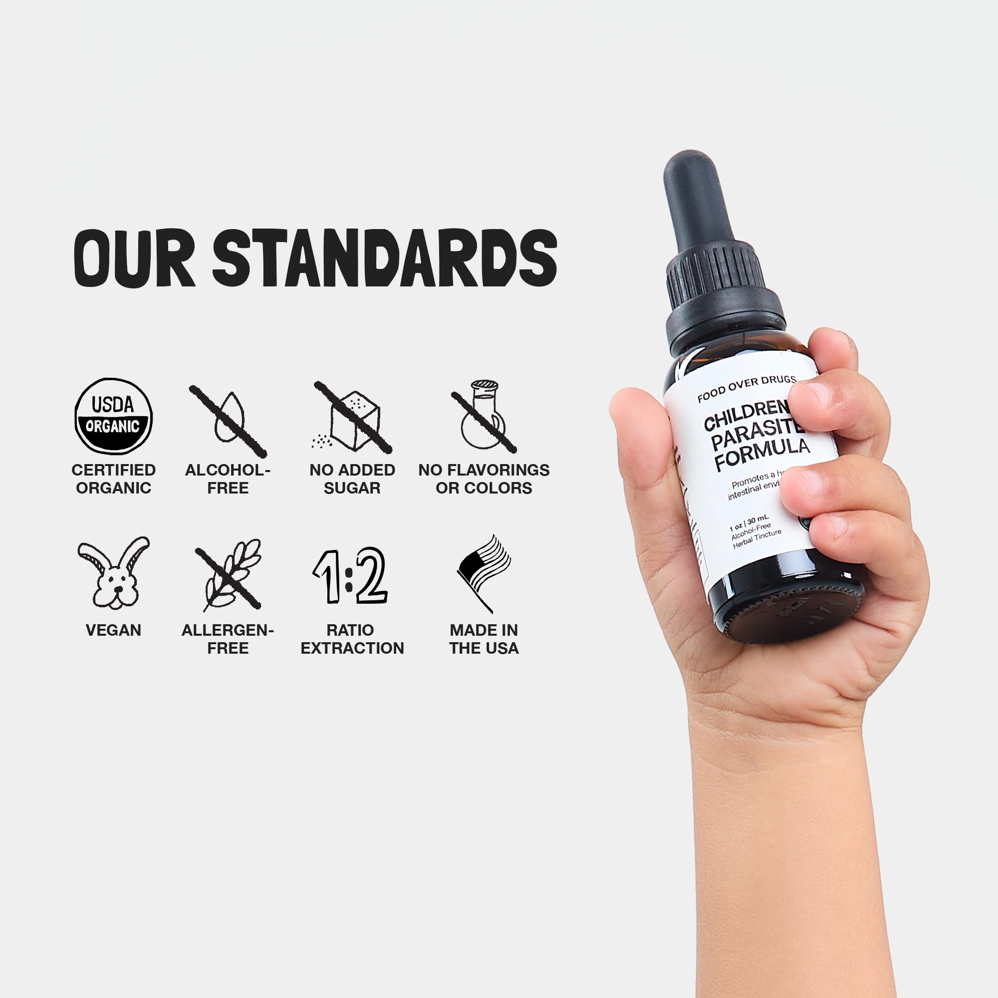 Food Over Drugs Para Formula organic certification seal signals quality.