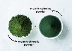 Food to Live algae powder packaging bag on kitchen counter.