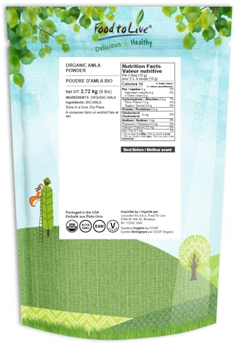 Food to Live Amla powder bulk packaging for easy storage and value