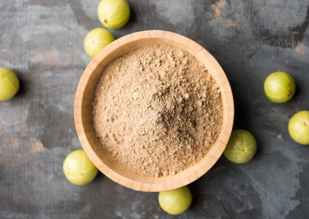 Food to Live Amla powder kitchen scene as a versatile pantry staple
