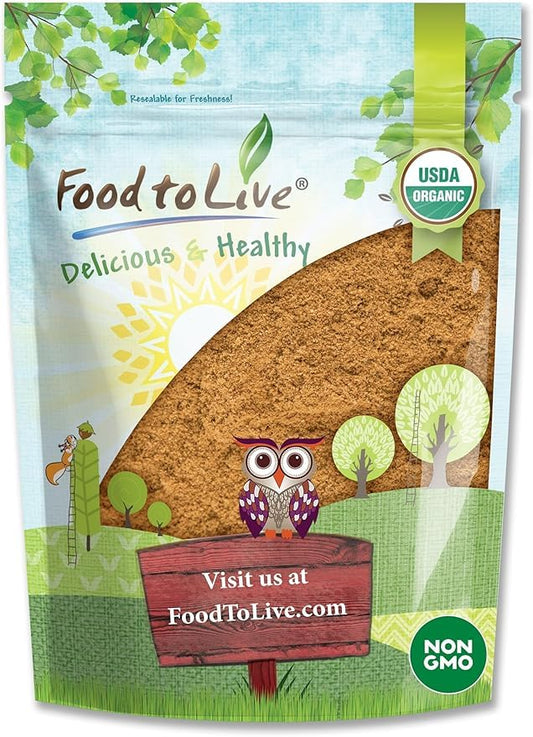 Food to Live Cordyceps powder with scoop shows bulk packaging