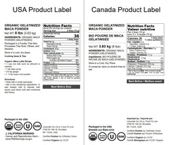 Food to Live Maca Powder texture closeup emphasizes fine, ready-to-use powder for shakes.