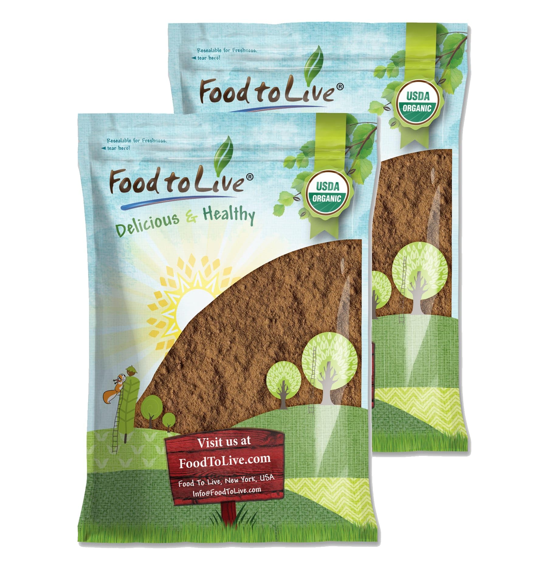 Food to Live organic red reishi powder bulk pack ready for smoothies and meals