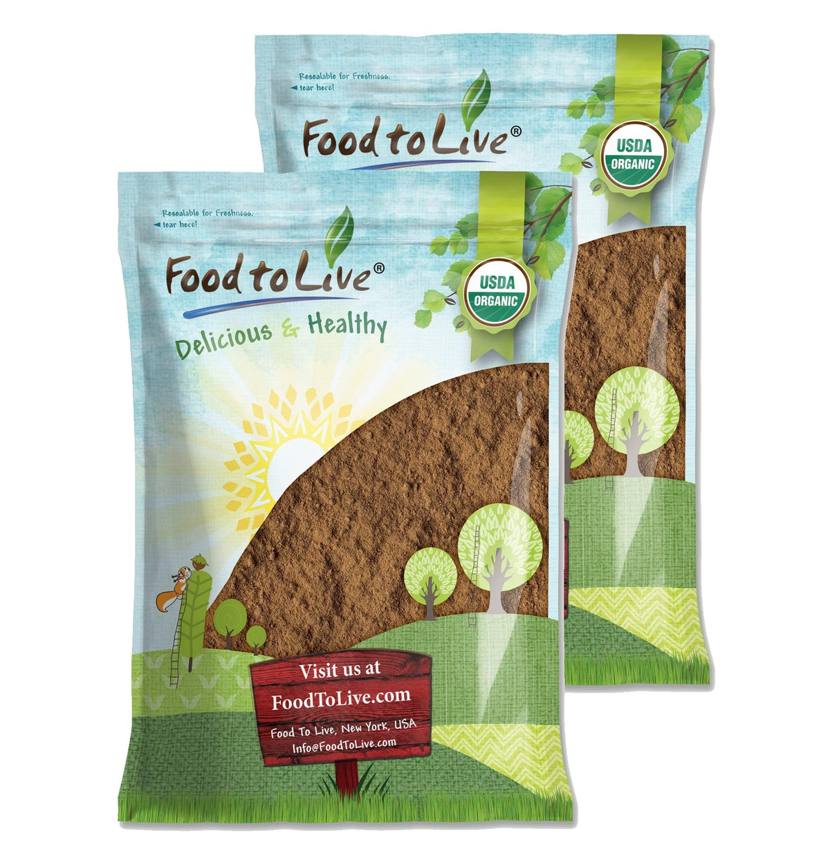 Food to Live organic red reishi powder bulk pack ready for smoothies and meals