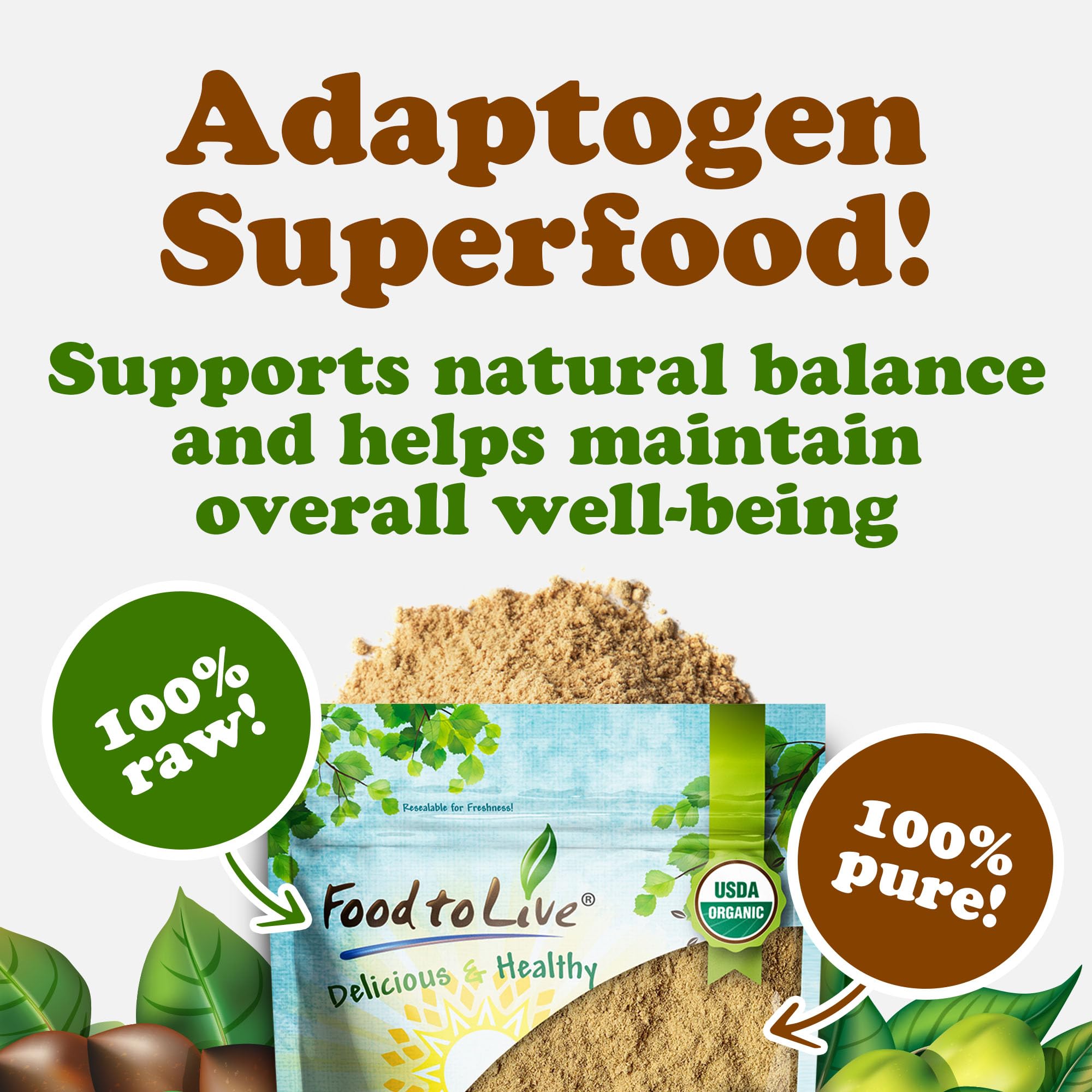 Food to Live Triphala bulk packaging; stored fresh with potency.