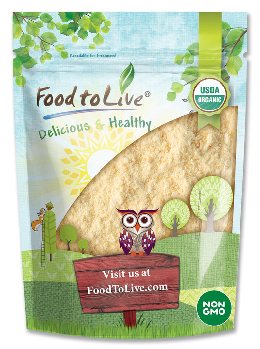 Food to Live organic yellow pea protein powder bag front for easy baking