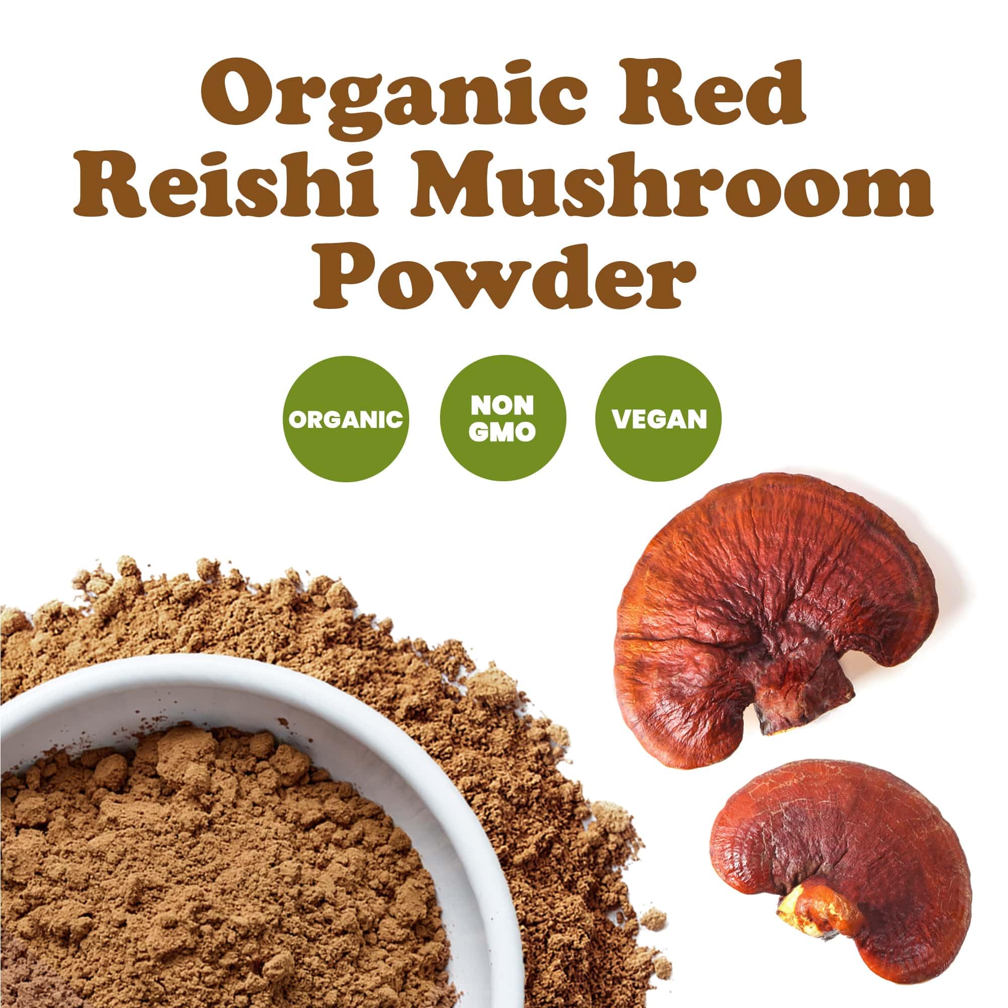 Red Reishi powder added to soups and porridges for extra depth