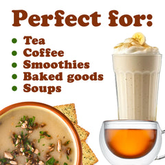 Food to Live Reishi powder stirred into soup or sauce for depth.