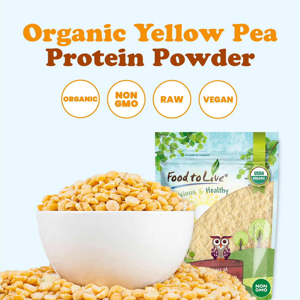 Food to Live vegan protein powder scoop with bowl of batter