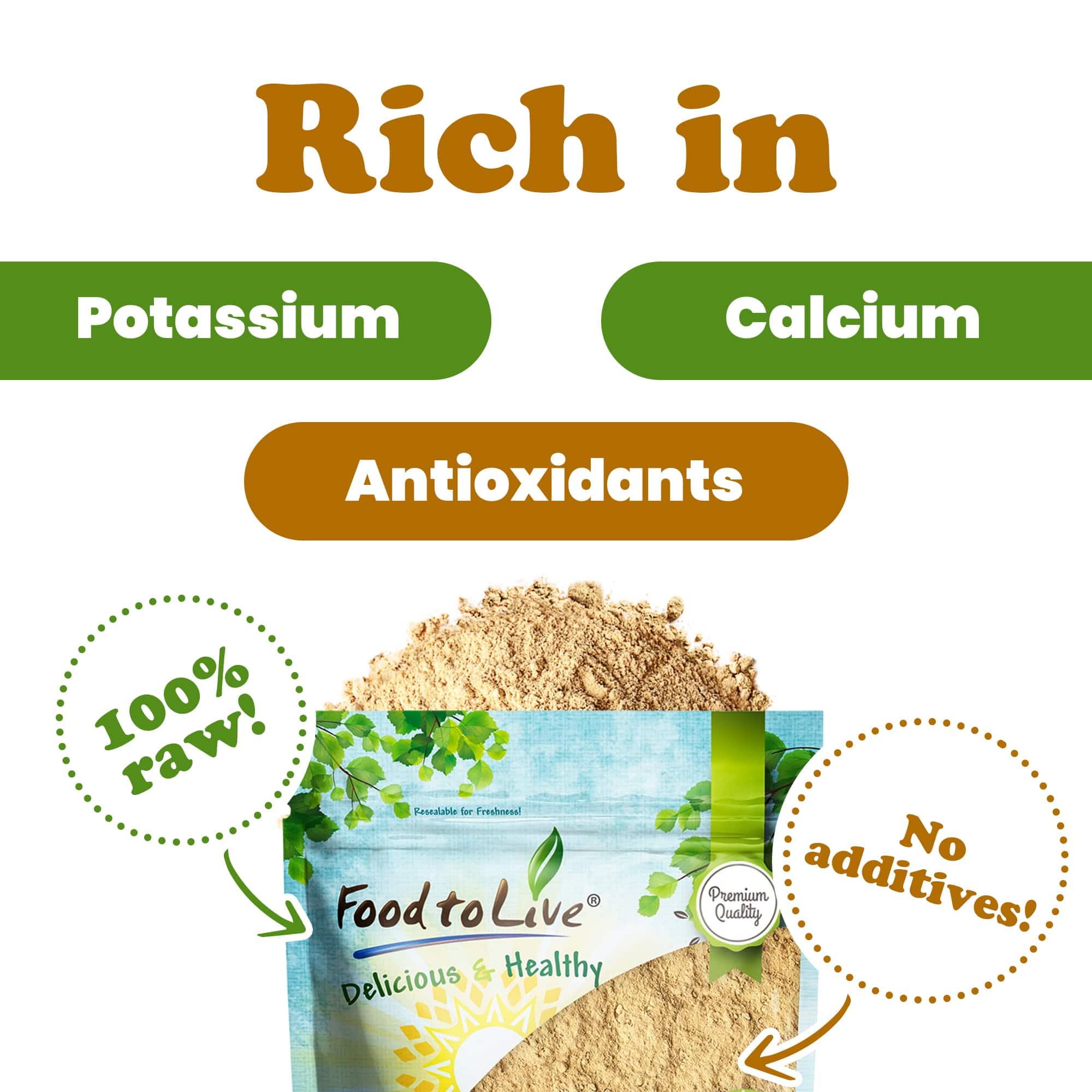 Food to Live Yellow Maca Powder baked goods demonstration emphasizes versatile ingredient.