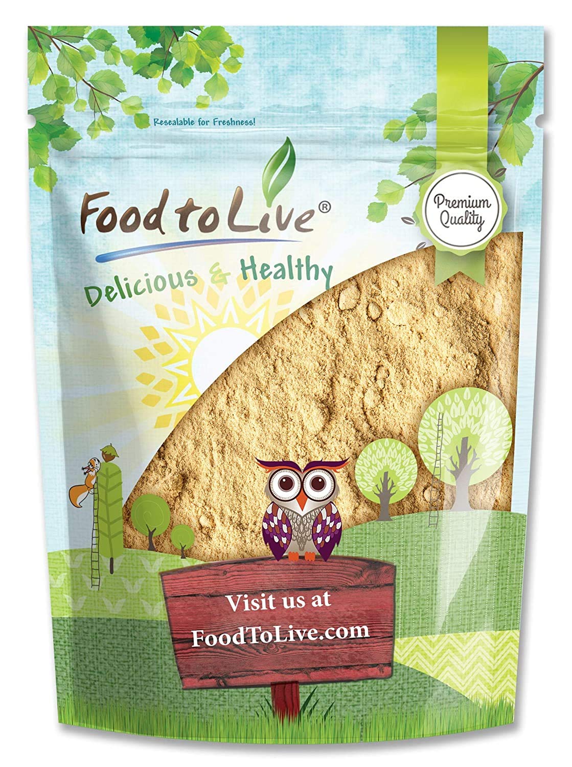 Food to Live Yellow Maca Powder bottle showing convenient packaging for daily nutrition