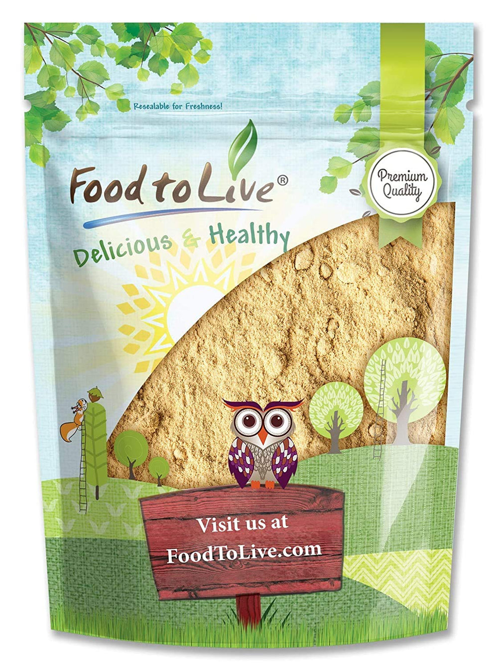 Food to Live Yellow Maca Powder bottle showing convenient packaging for daily nutrition