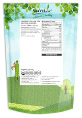 Food to Live yellow pea protein powder label close up highlighting non-GMO and keto