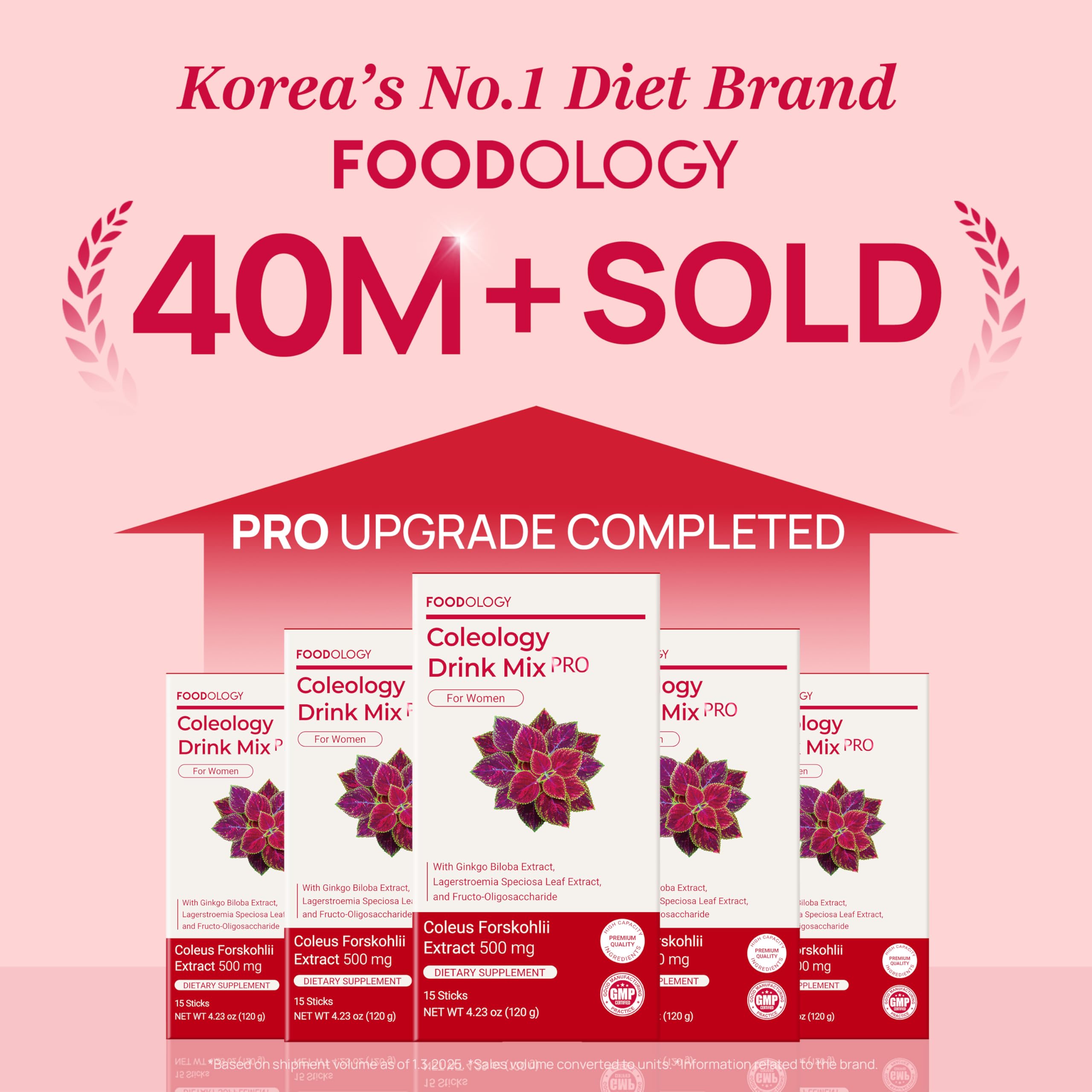 FOODOLOGY Coleology Drink Mix Pro pomegranate flavor blending in water for refreshing taste.