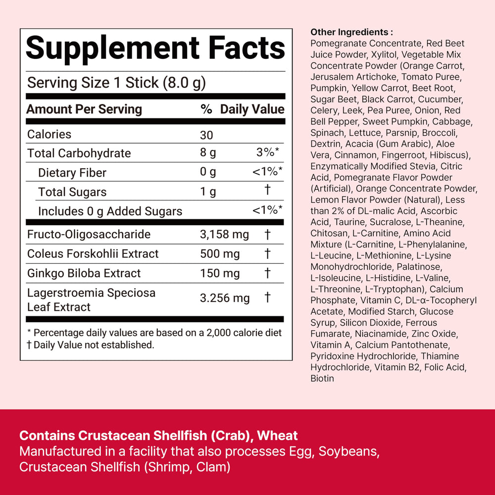 FOODOLOGY Coleology Drink Mix Pro refreshing pomegranate drink with balanced wellness potential.