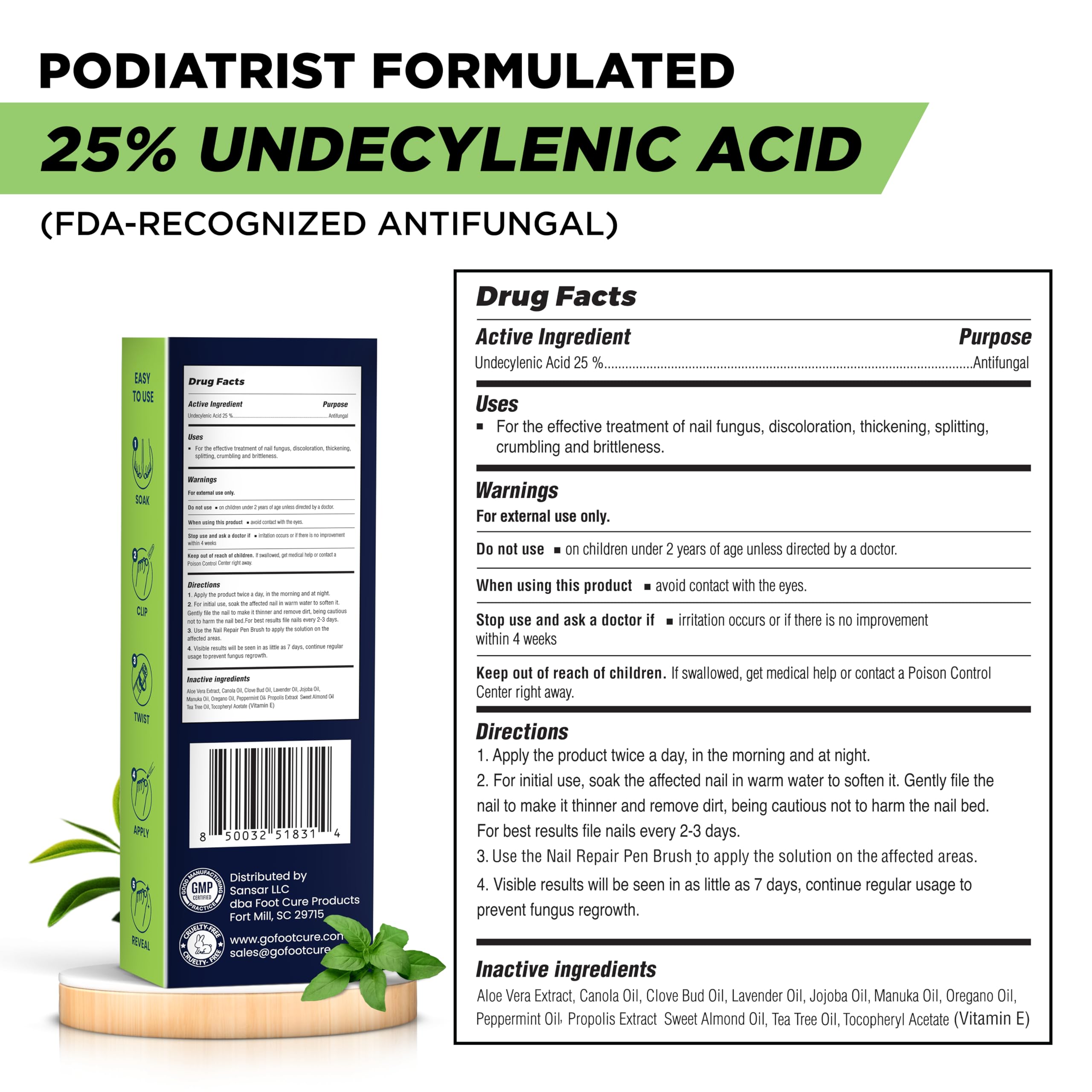 FOOT CURE full product displayed on a bathroom shelf