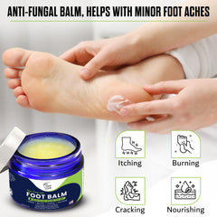 Pair of FOOT CURE balms shown for ongoing foot care routine