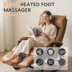 Foot Renew cordless massager with heat levels and massage modes for customized relief.