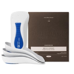 Footfilter Miracle height-insole in packaging showing height boost and comfort