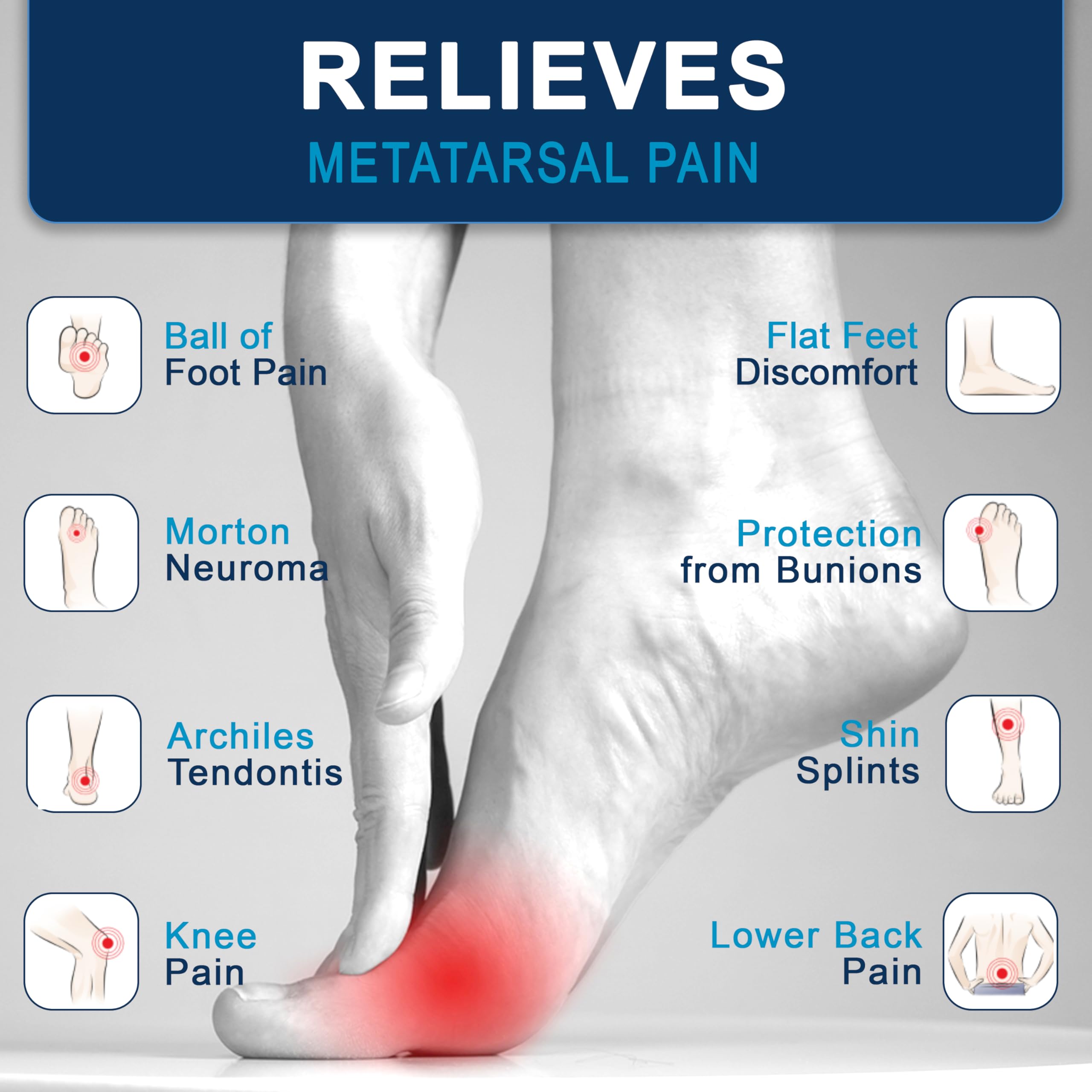 Footlogics deep heel cup stabilizes the foot for better balance