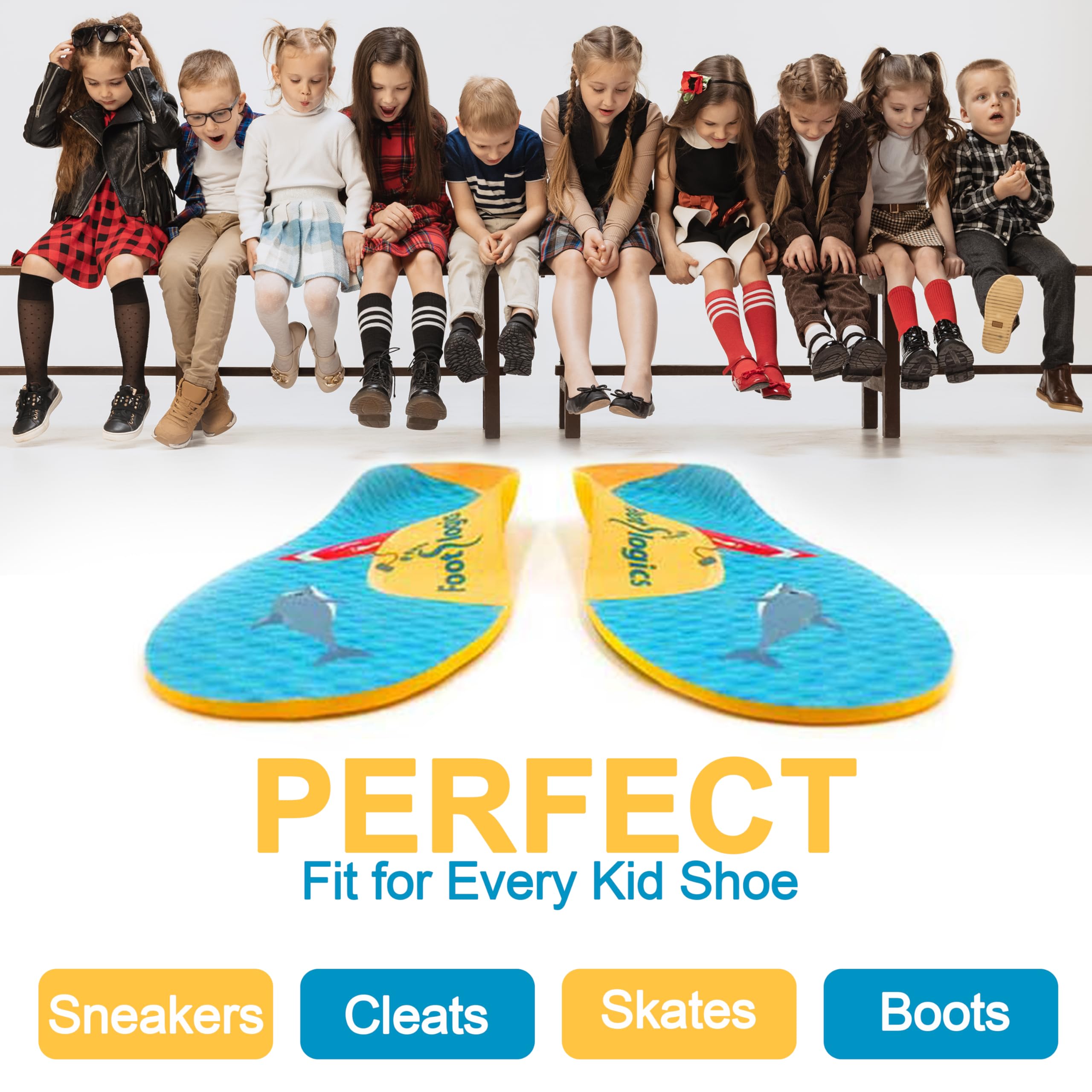 Footlogics Fun Kids cushioned forefoot padding for comfort in kids' shoes