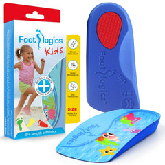 Footlogics Fun Kids Orthotic Insole blue arch support for growing feet