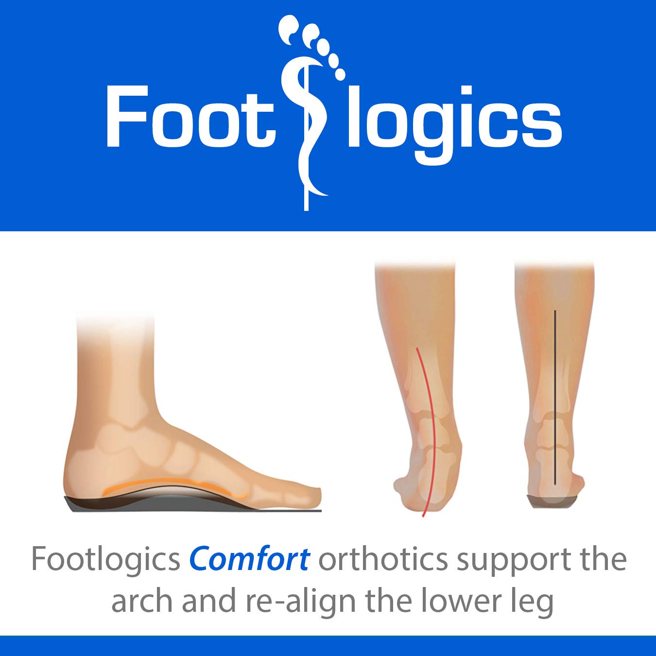Footlogics podiatrist-developed design crafted for supportive posture.