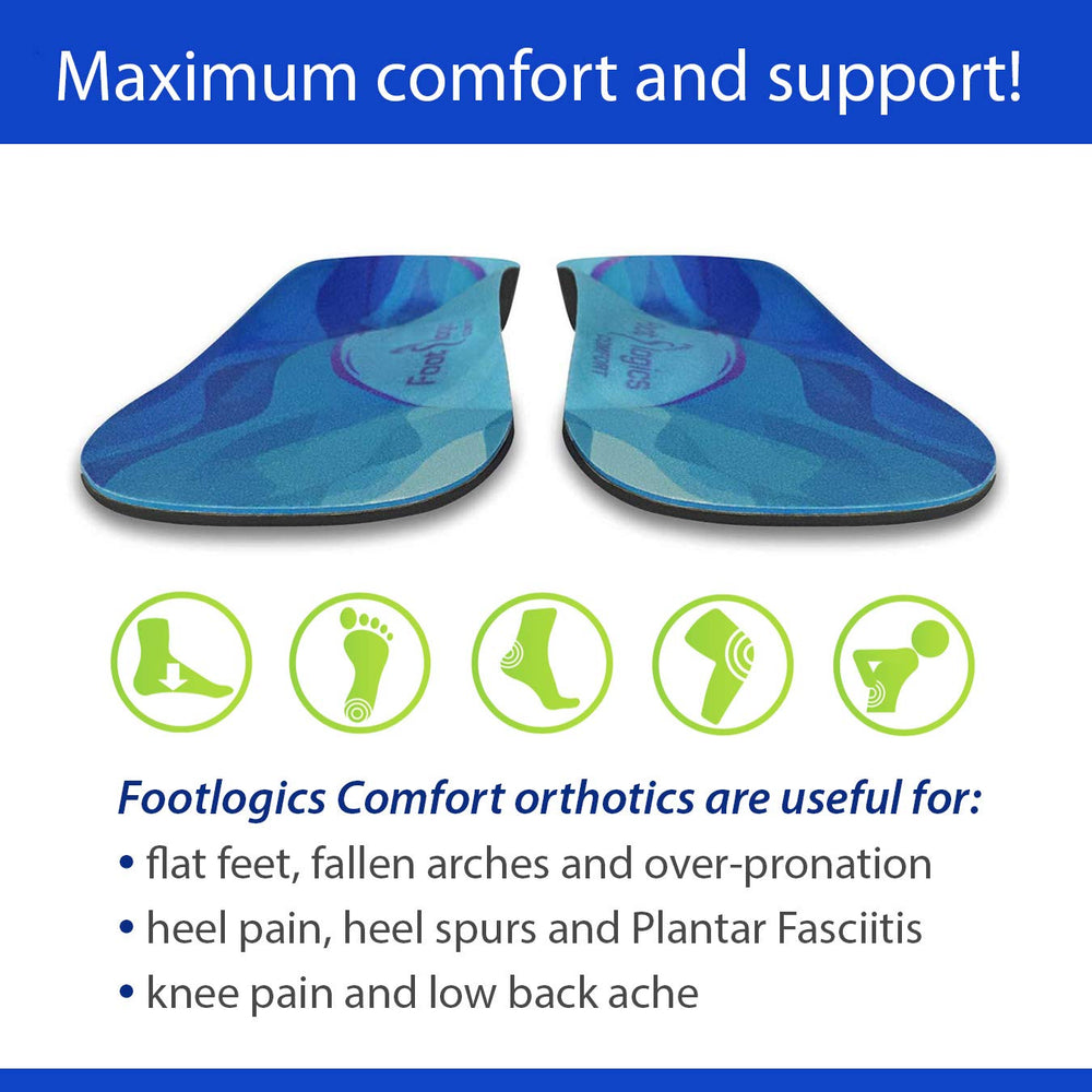 Footlogics insoles fit joggers and work boots for versatile everyday wear.