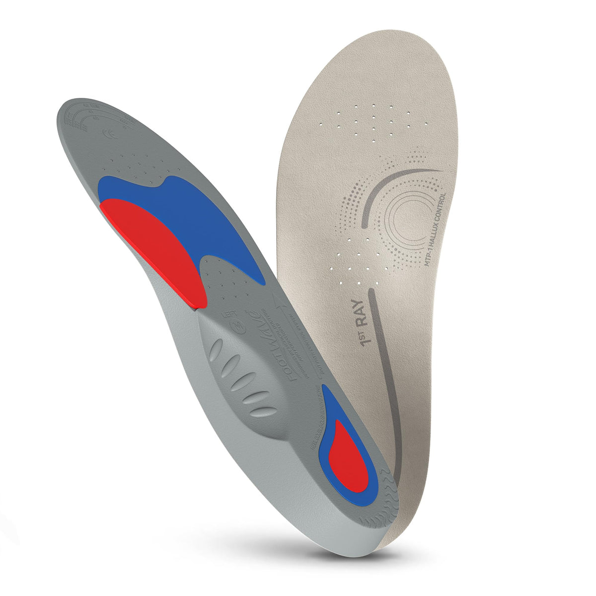 FootWave 1st RAY insoles provide heel stabilization for steadier steps.