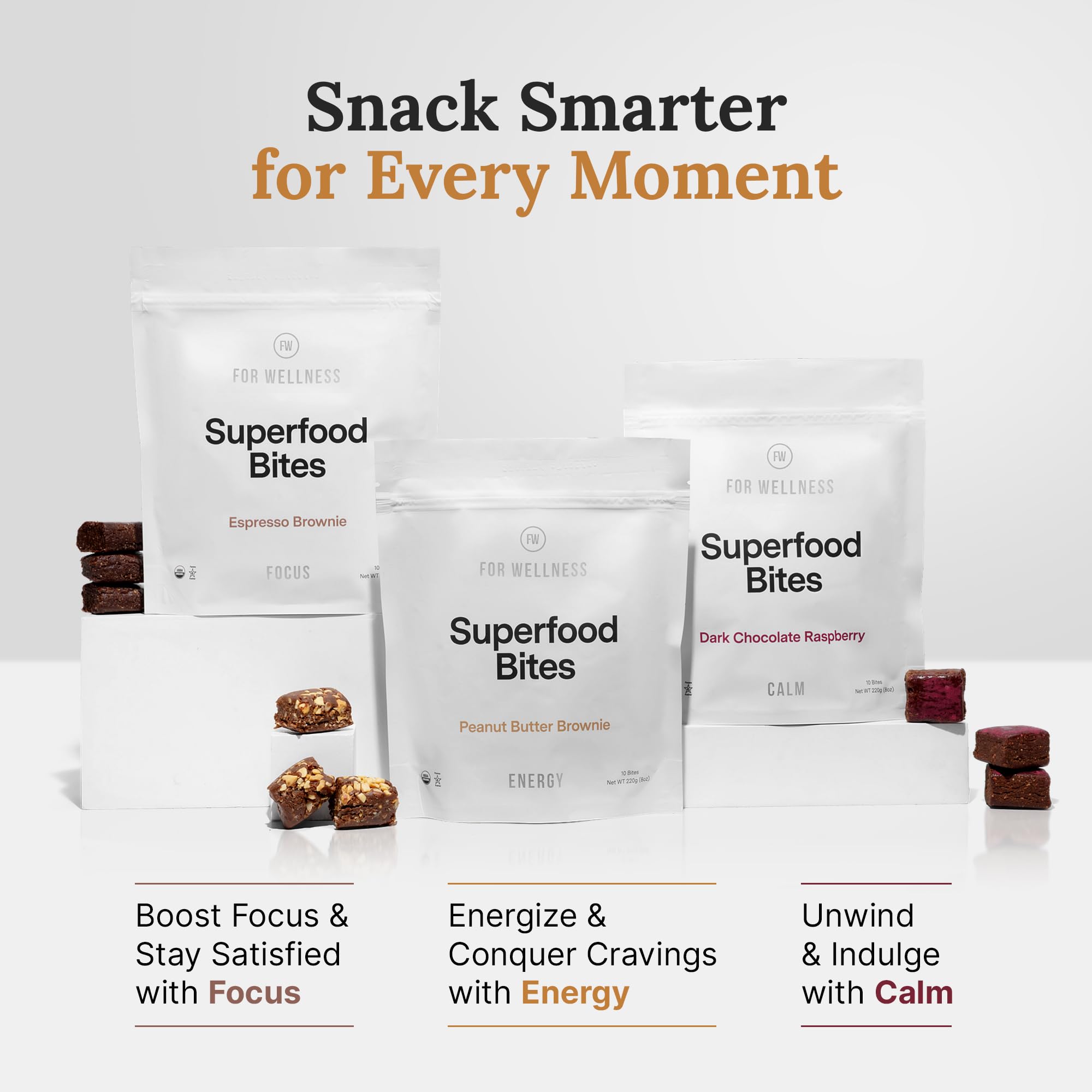 For Wellness Bites Focus Portable and mess-free — ideal travel companion.