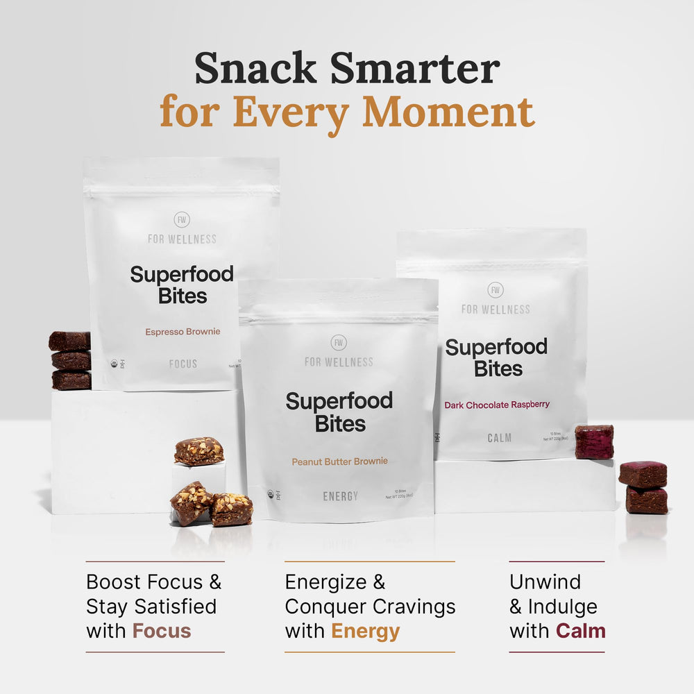 For Wellness Focus Bites adults snack shot for mindful, on-the-go energy