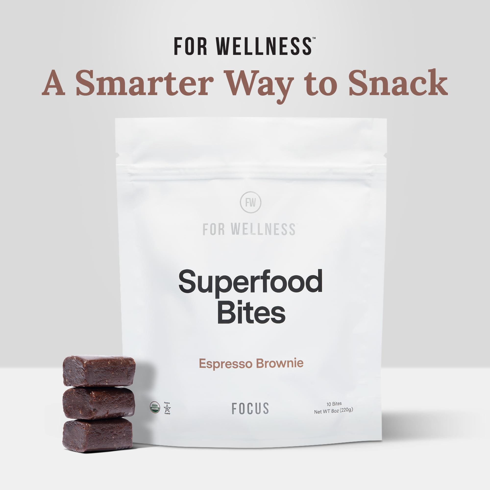 For Wellness Focus Bites on-the-go packaging demonstrates portable, mess-free nourishment