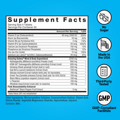 Force Factor Amazing Ashwa ingredients panel showing Bacopa and ginseng.