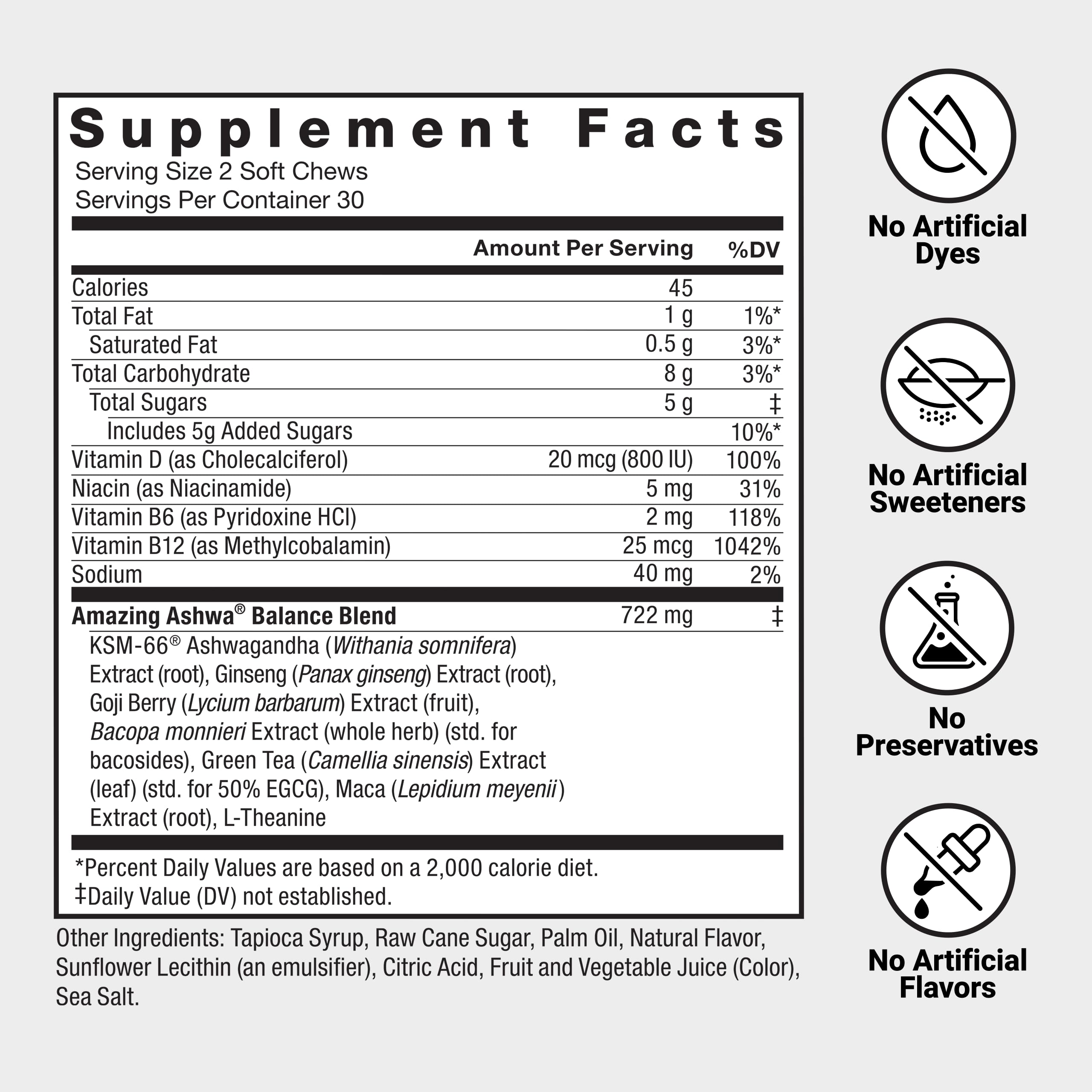 Close-up of vitamins in Amazing Ashwa indicating energy and immune support.