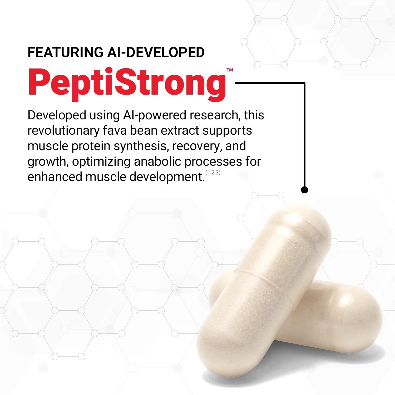 Force Factor Anabolic label close-up emphasizing AI‑powered PeptiStrong