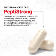 Force Factor Anabolic label close-up emphasizing AI‑powered PeptiStrong