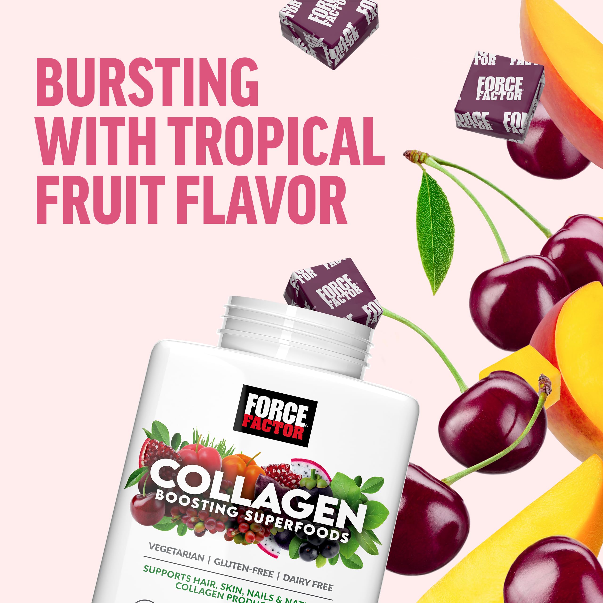 Force Factor biotin hyaluronic acid vitamin C blend on packaging