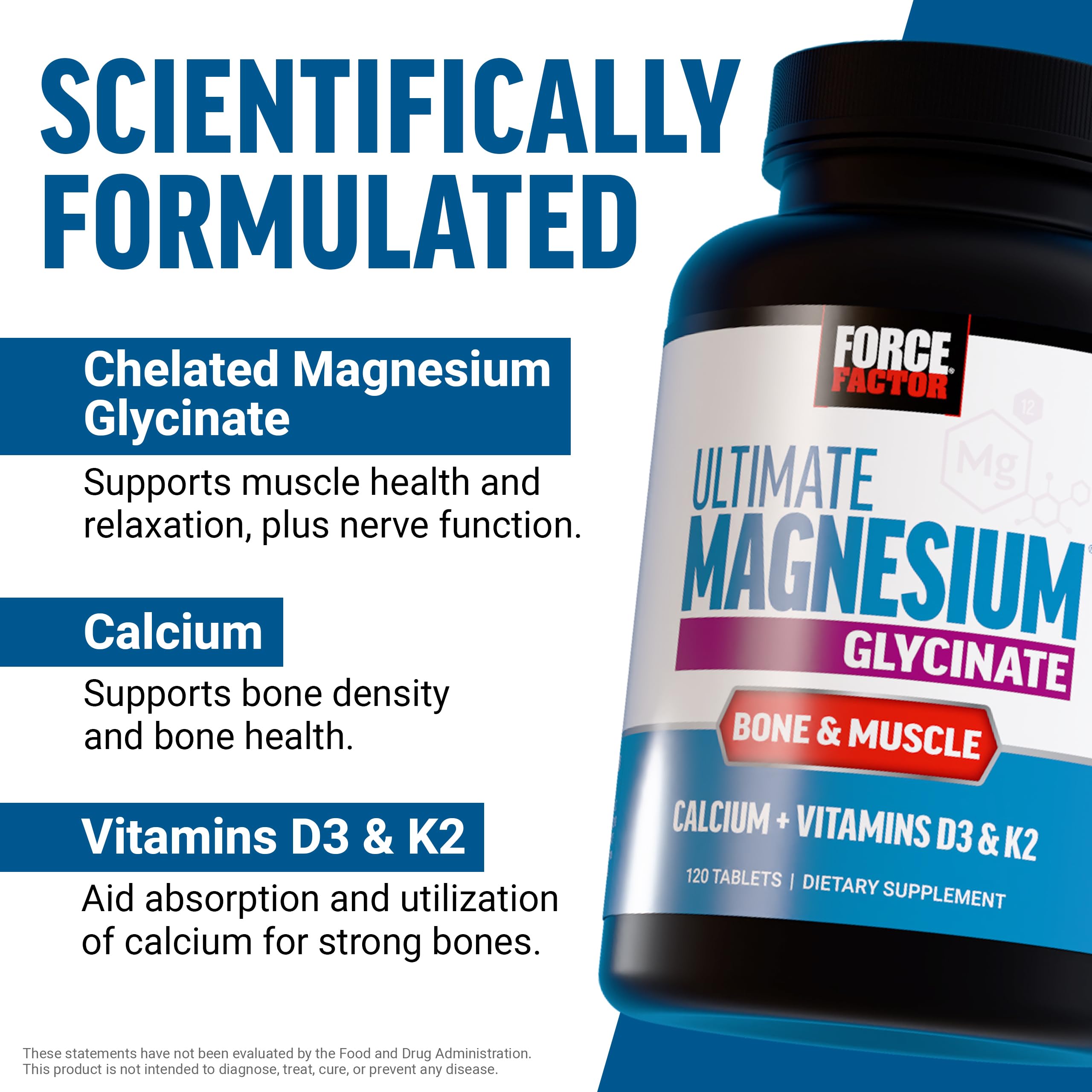 Force Factor Calcium D3 K2 bottle supports bone density and nerve health.