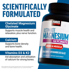 Force Factor Calcium D3 K2 bottle supports bone density and nerve health.