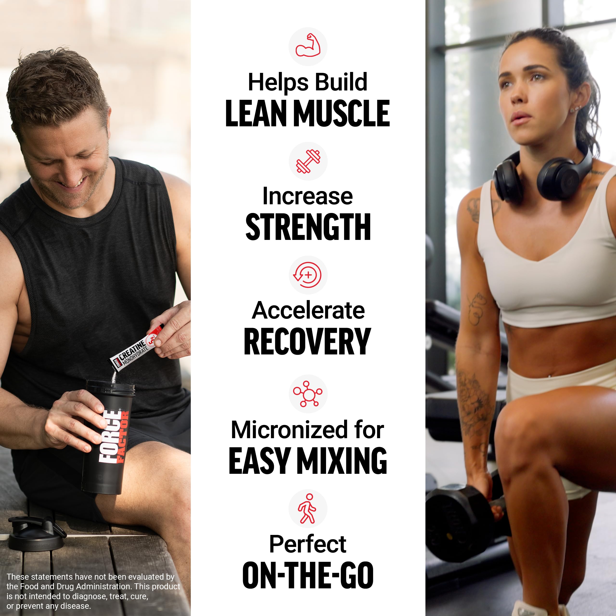 Force Factor Creatine micronized powder dissolves smoothly for quick drinks.