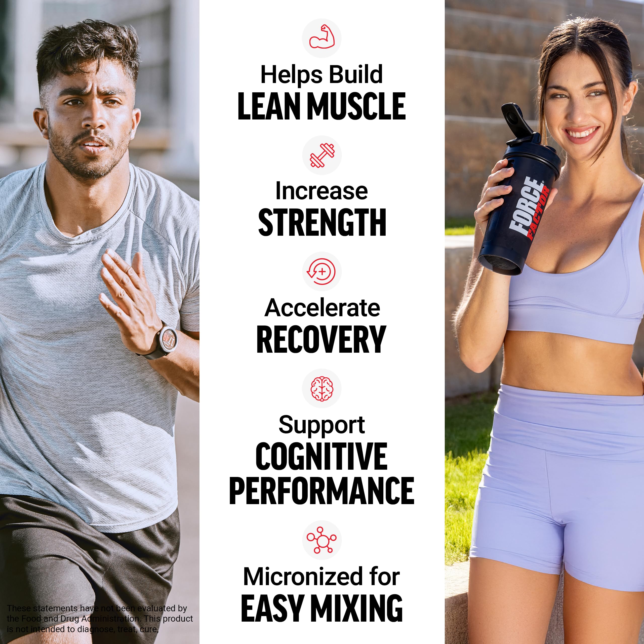 Force Factor Creatine Monohydrate scoop measuring a 5 g serving for strength