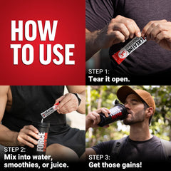 Force Factor Creatine stick pack in gym bag for convenience.