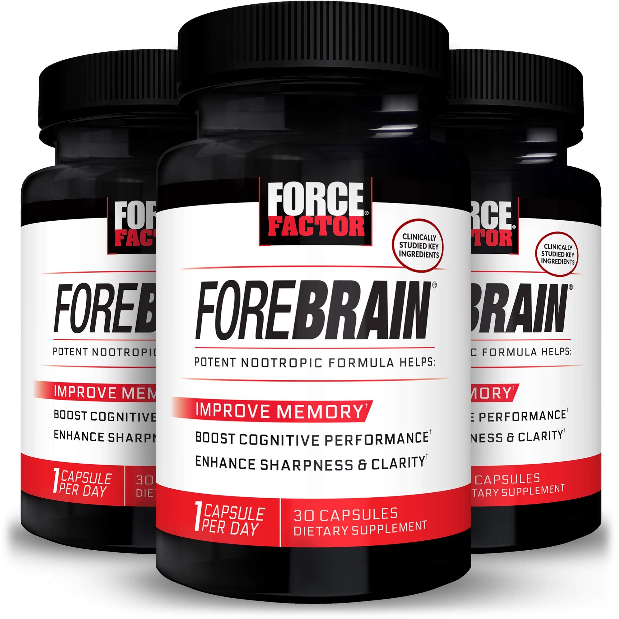 Force Factor Forebrain bottle front view with capsules for focus