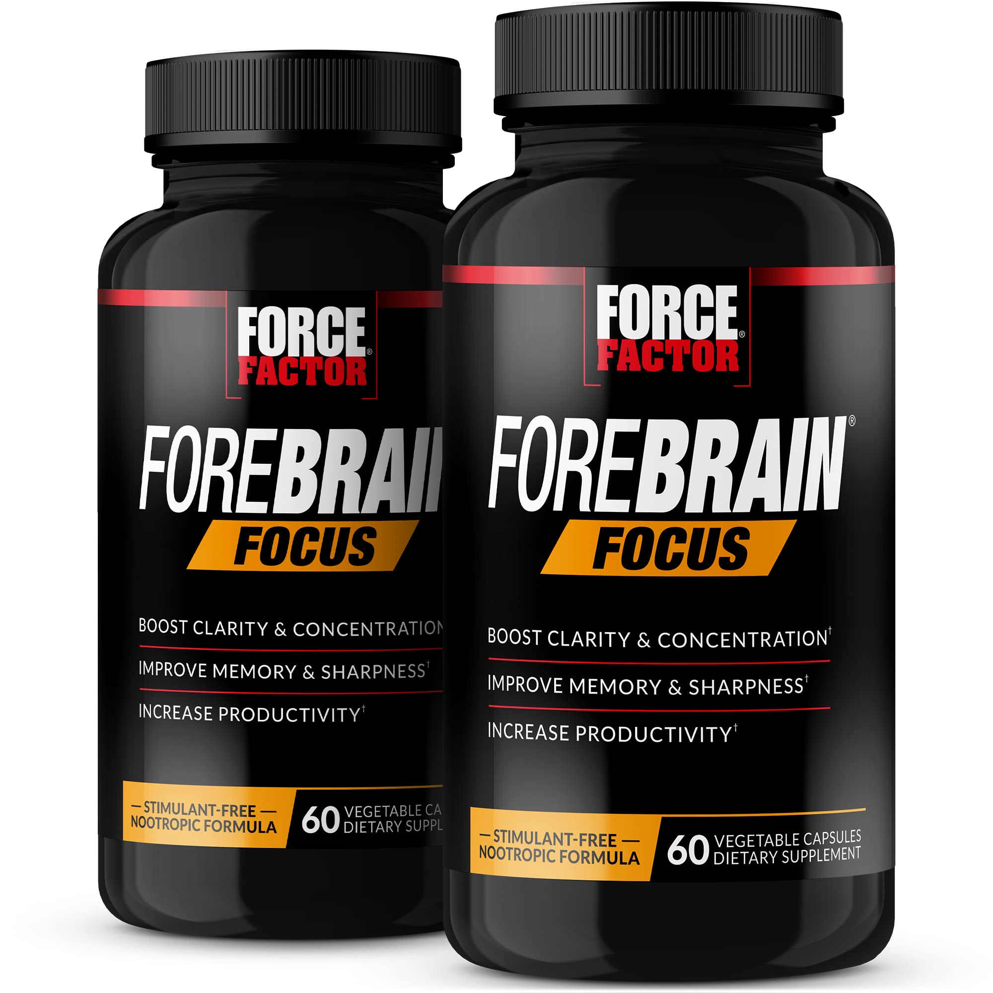 Force Factor Forebrain Focus bottle for daily clarity and concentration.