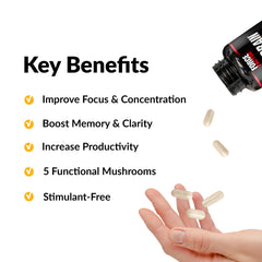 Forebrain Focus capsules closeup highlights convenient two-capsule daily dose