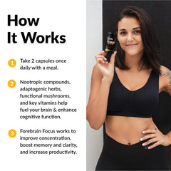 Front view of Forebrain Focus bottle signals stimulant-free brain support