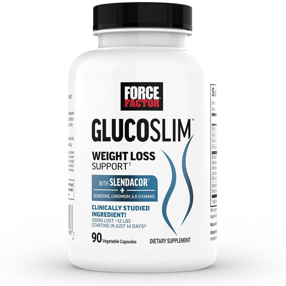 Force Factor GlucoSlim bottle front showing branding and weight management potential