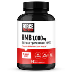 Force Factor HMB bottle front showcasing premium lean muscle support concept
